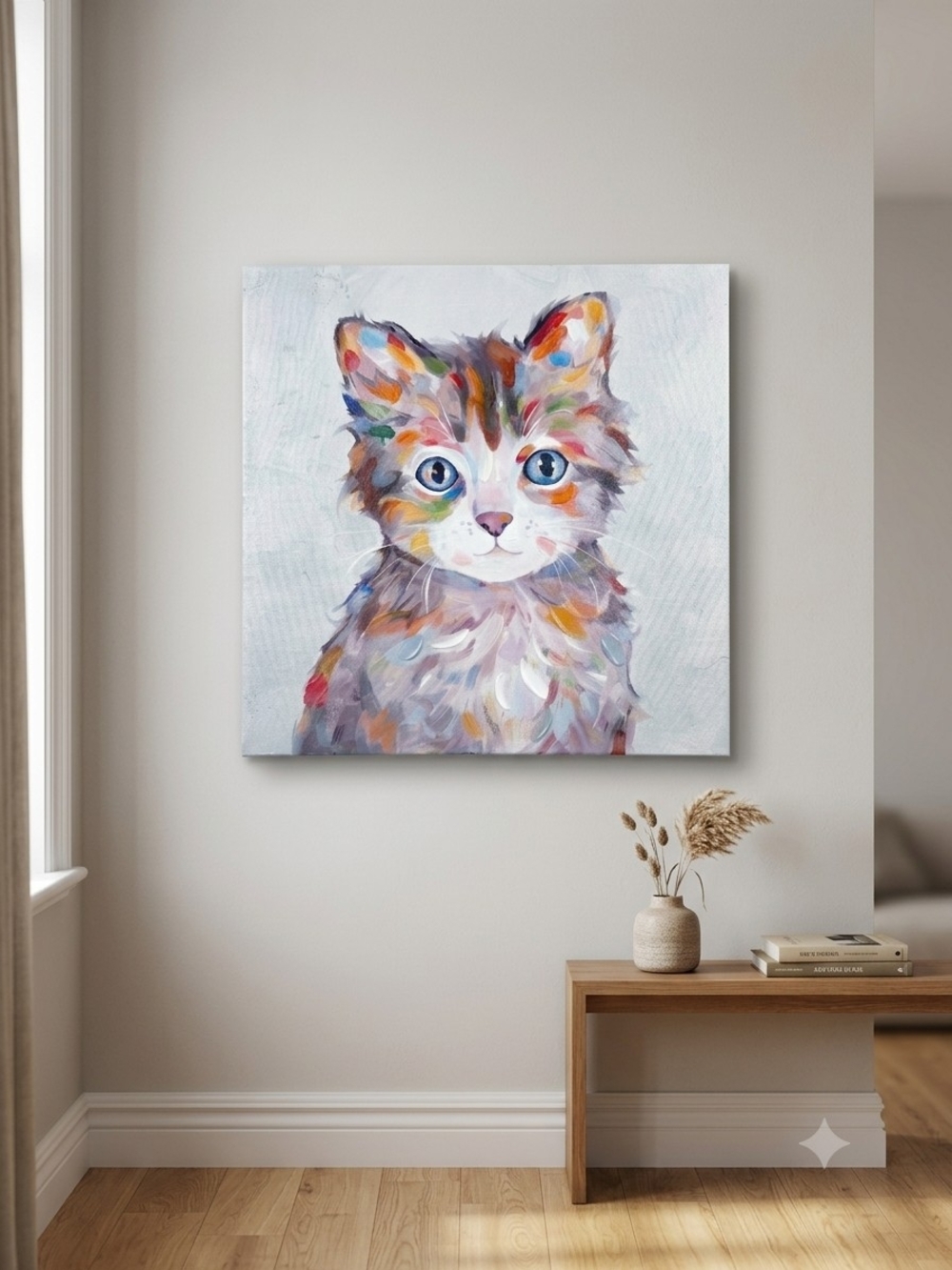 Artful Multi-Color Cat Canvas Print - Pets Cat - Picture 2 of 3